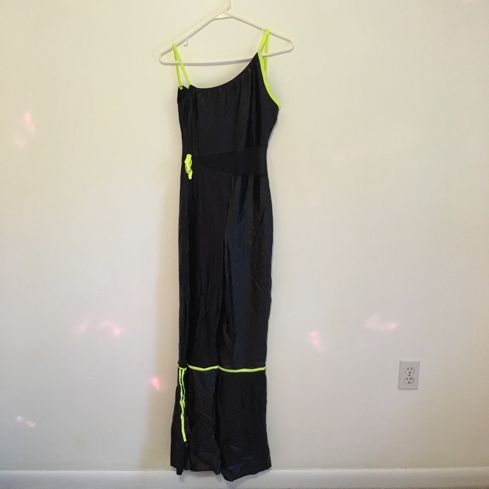 Black and neon One piece dance/skating costume size adult large